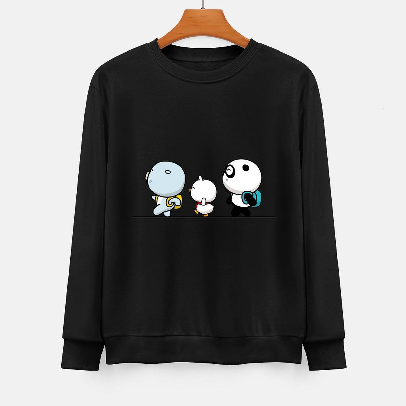 Front Patterned Long Sleeve TopShrink-Resistant Solid